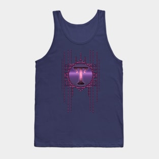 T letter monogram purple retro vintage glamour Tank Top